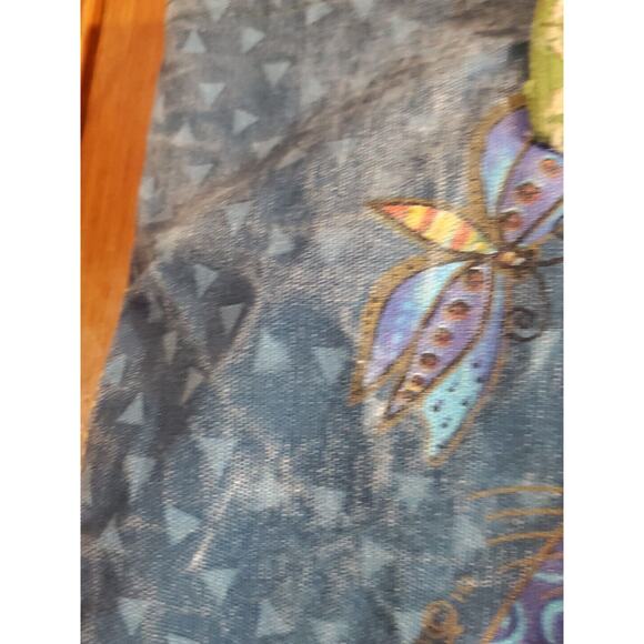 Laurel Burch Medium Csnvas Double Strap Embroidered Cats Graphic Tote Bag - Picture 5 of 13